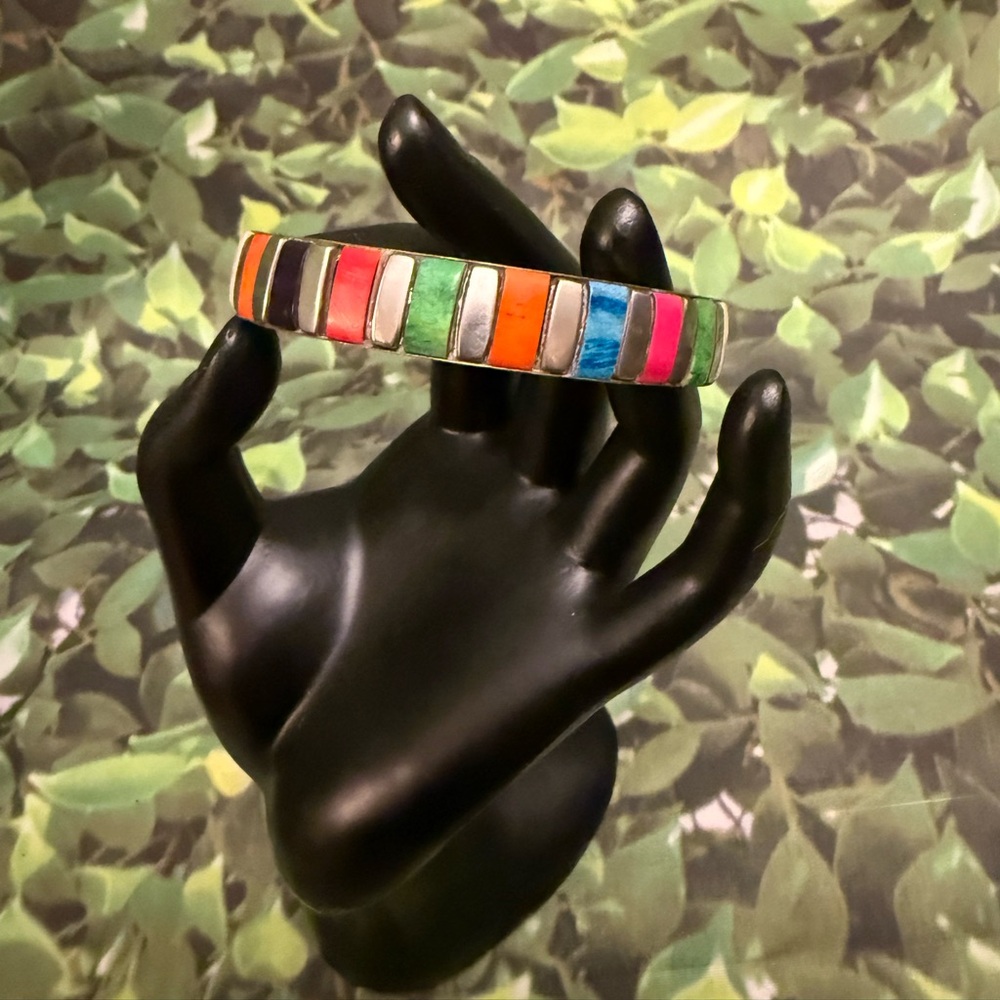 Vintage Multicolor Stone Inlay Bracelet